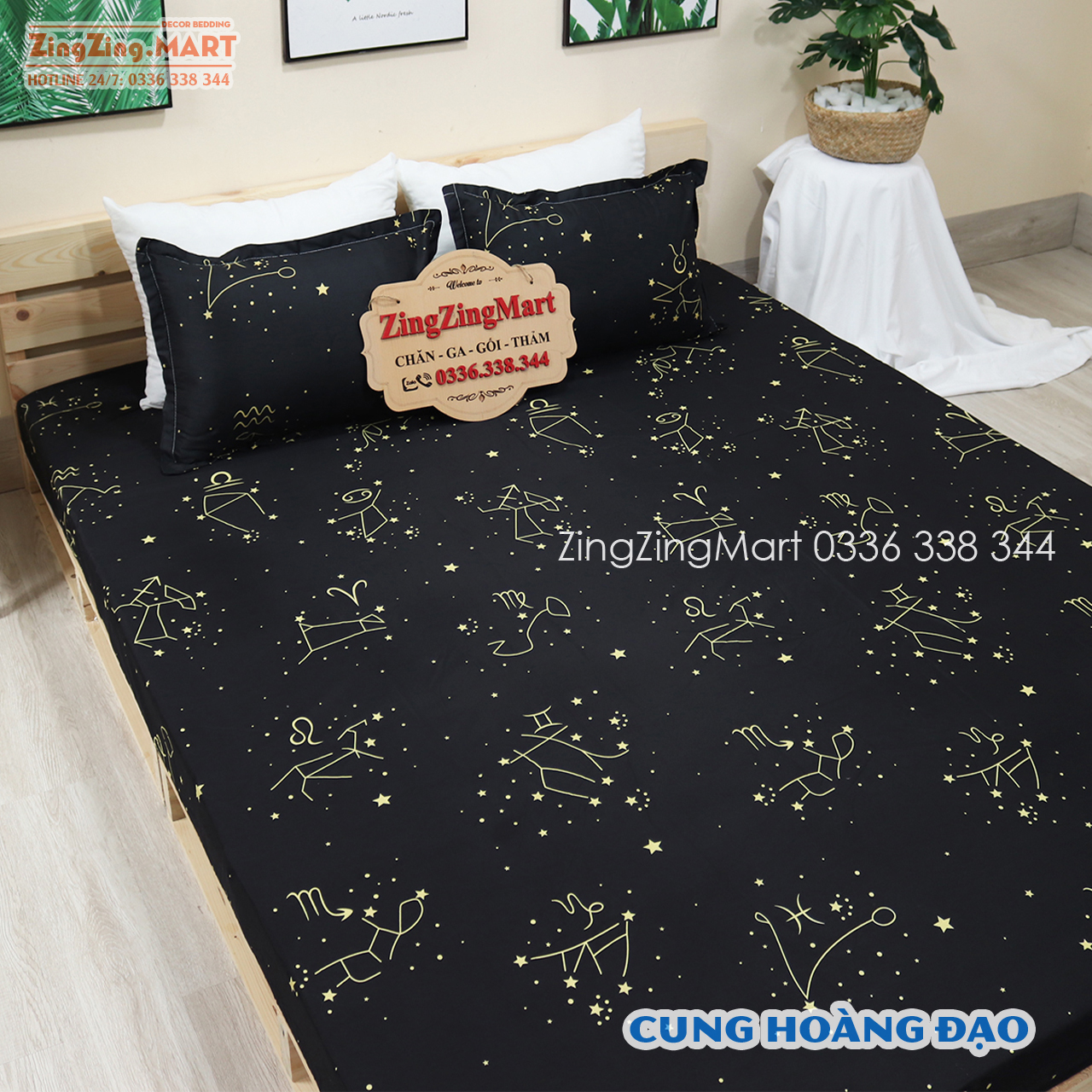 Set Ga Gối,Bộ Drap giường Poly Cotton Mẫu Đào Cam (Được chọn mẫu)