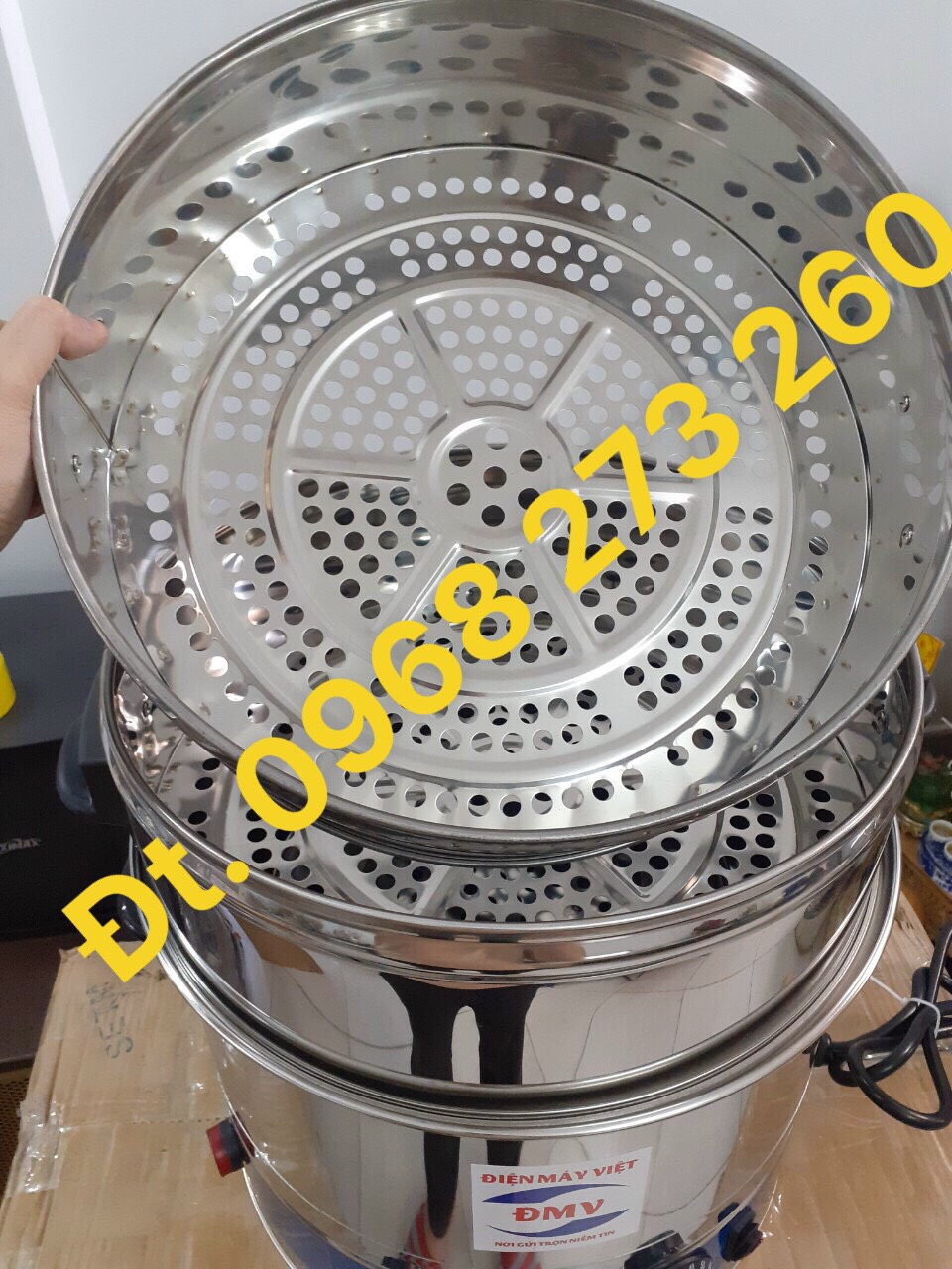 Nồi hấp bánh bao chạy điện size 35Cm 3 tầng hấp (INOX)