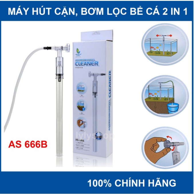 Bơm tay hút cặn đáy bể cá AS-666 và AS-666B