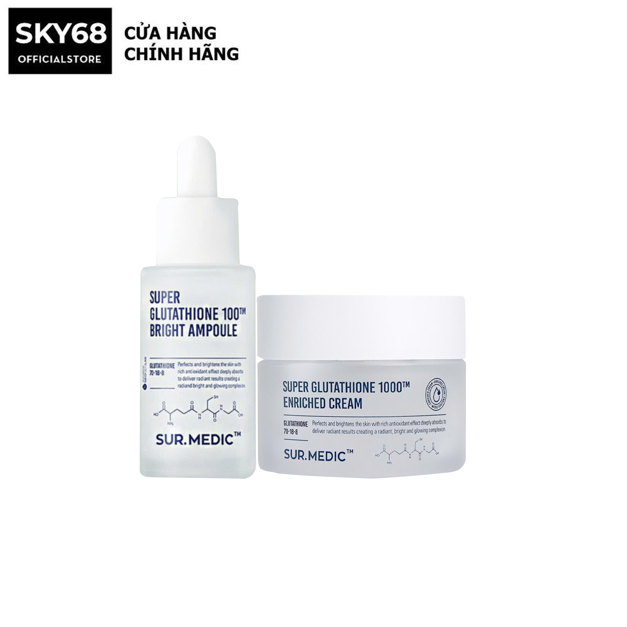 glutathione strips esther Serum truyền trắng Sur Medic Super Glutathione 100 Bright Ampoule 32ml main image 1