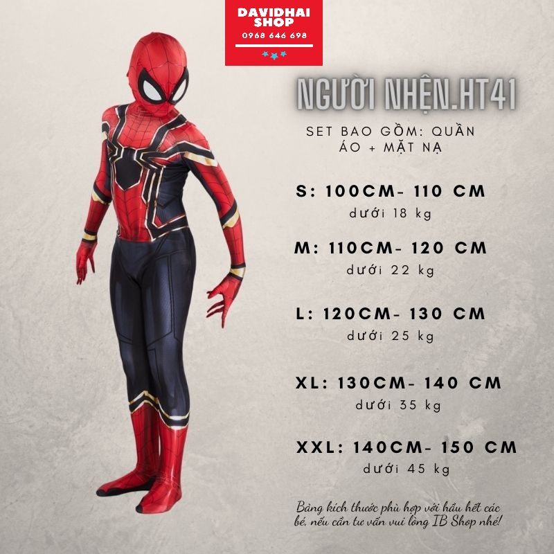 TRANG PHỤC NGƯỜI NHỆN SPIDERMAN HÓA TRANG TRẺ EM