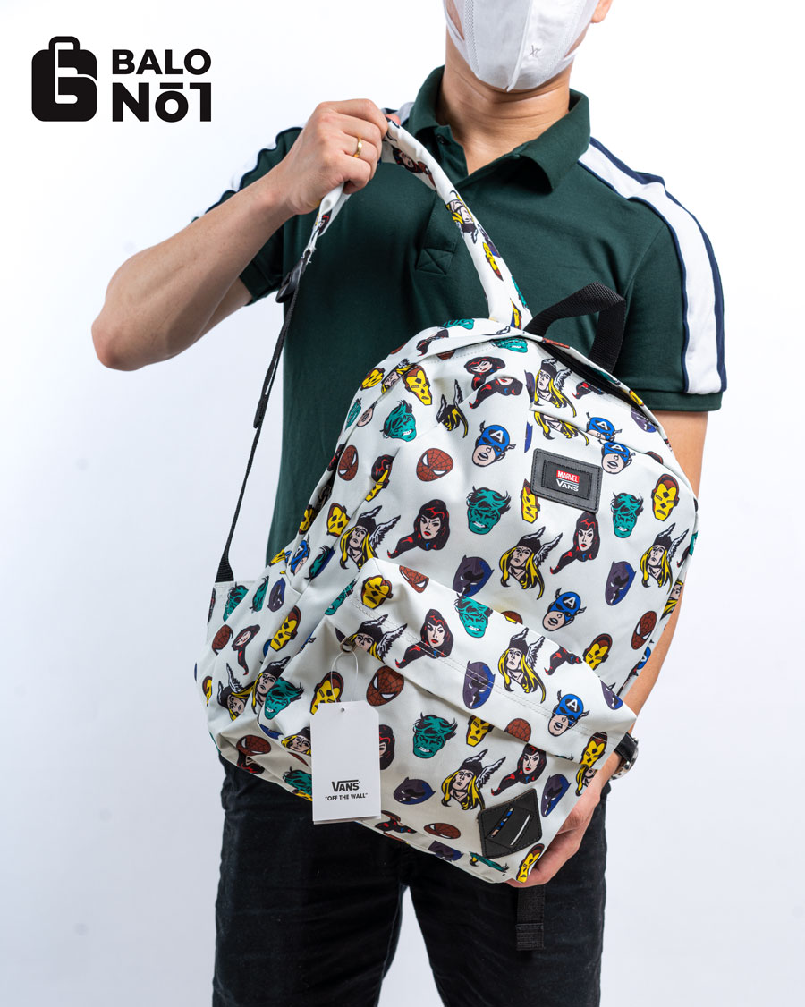 [HCM]Balo Cao Cấp Van.s X Marvel Old Skool II Backpack White