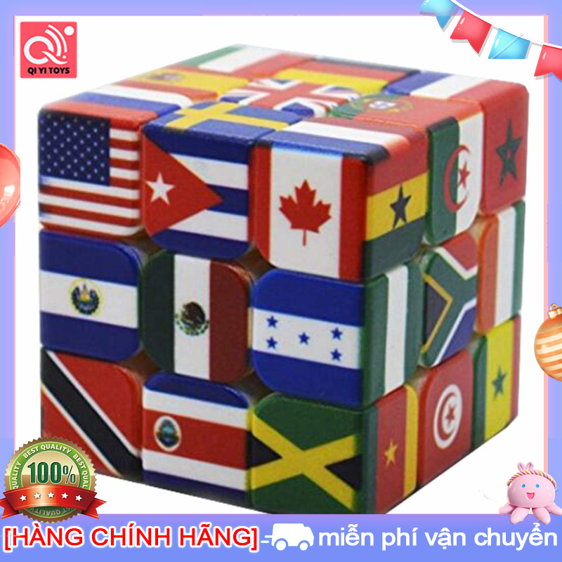 QIYI 3x3x3 UV Printing National Flag Magic Cube Children's Educational Toys