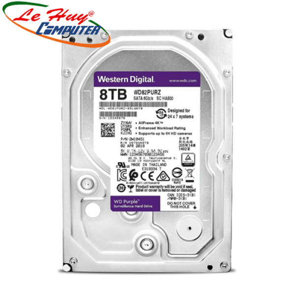 Ổ Cứng HDD Western Purple 8TB 3.5 Sata 3 WD82PURZ
