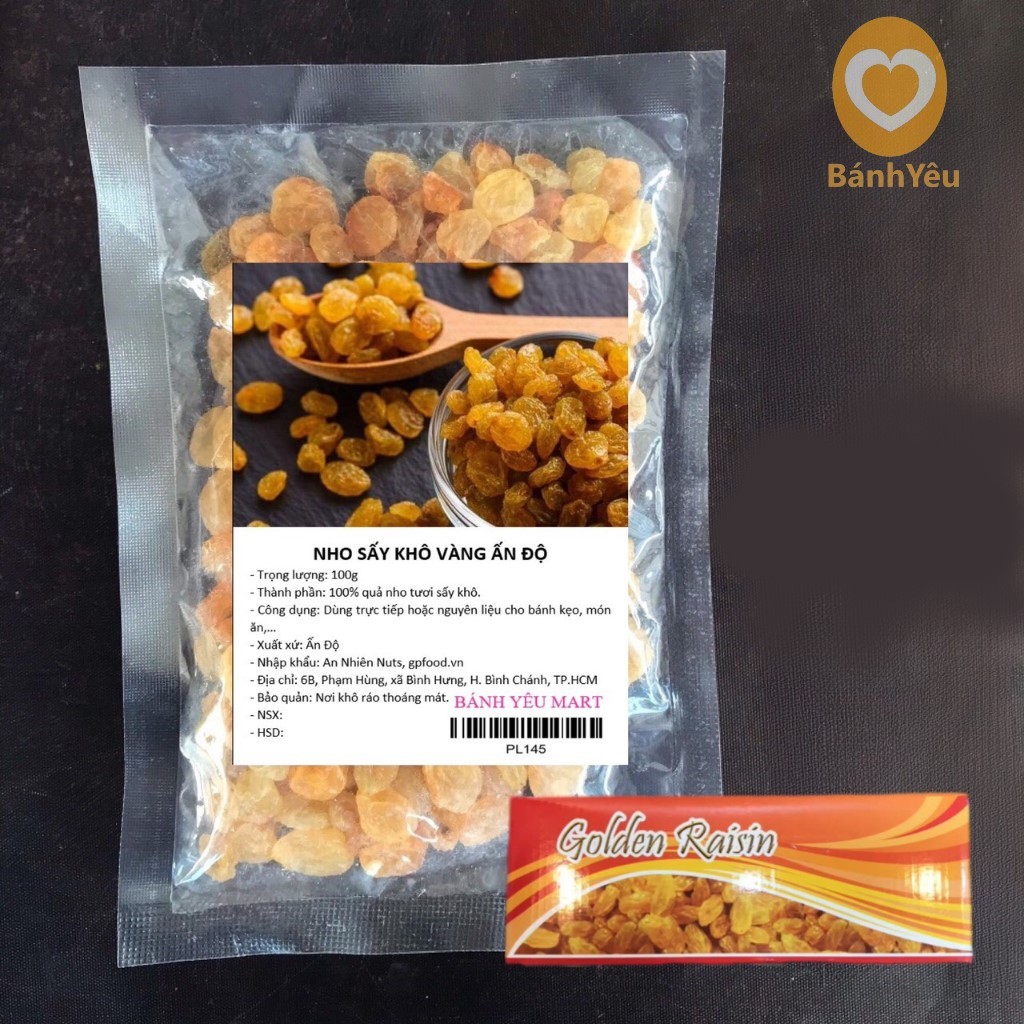 Nho Khô Vàng Loại 1 (CHIA-100G)