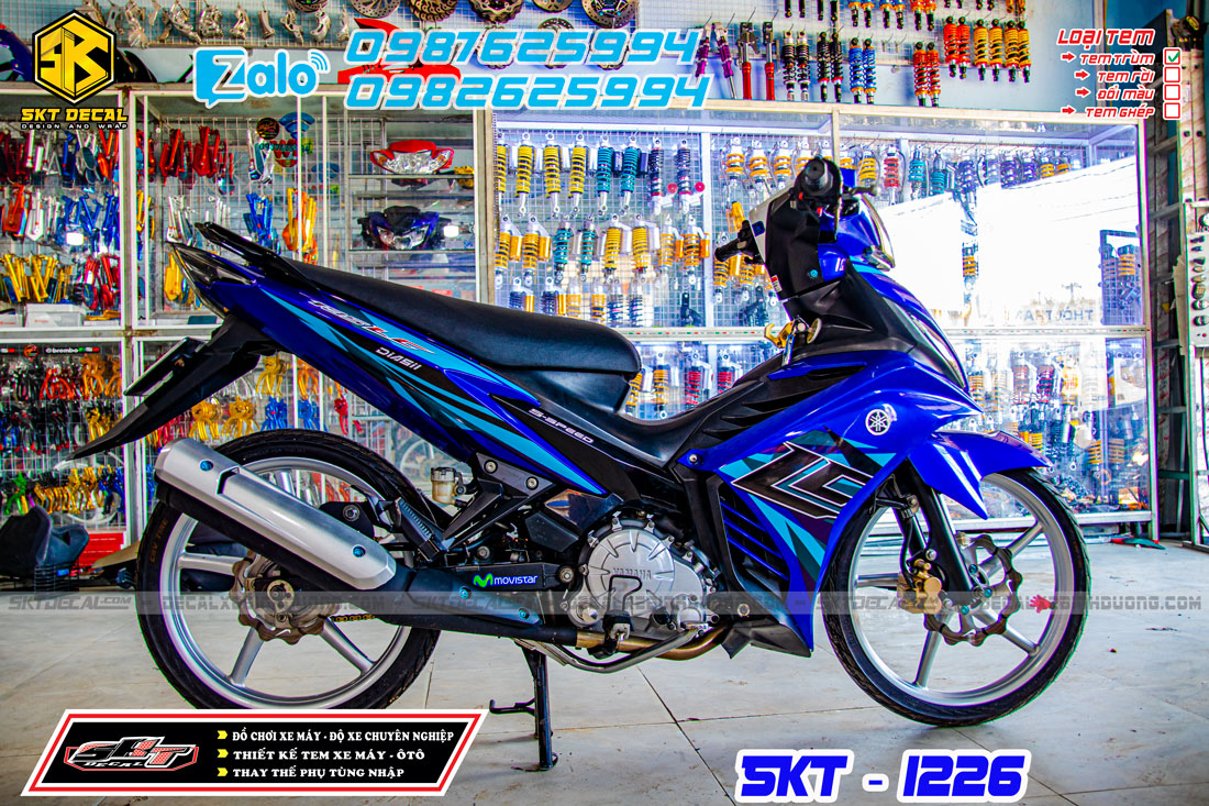 Tem trùm exciter 135 xanh đen lc