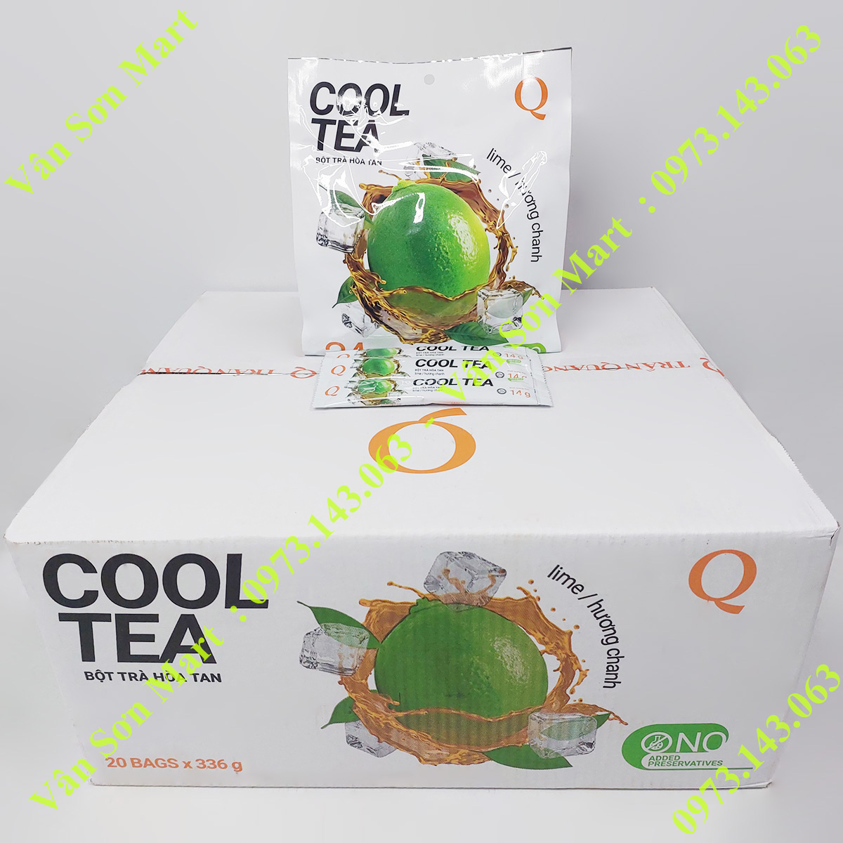 05 bịch trà Chanh Cool Tea Trần Quang 336g (24 gói dài x 14g)
