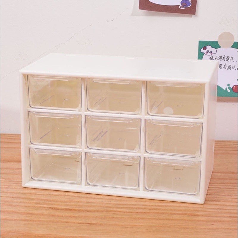 Tủ Nhựa Mini Nhiều Ngăn Đựng Đồ Dùng, Đồ Trang Trí, Sticker Để Bàn Học Tiện Lợi
