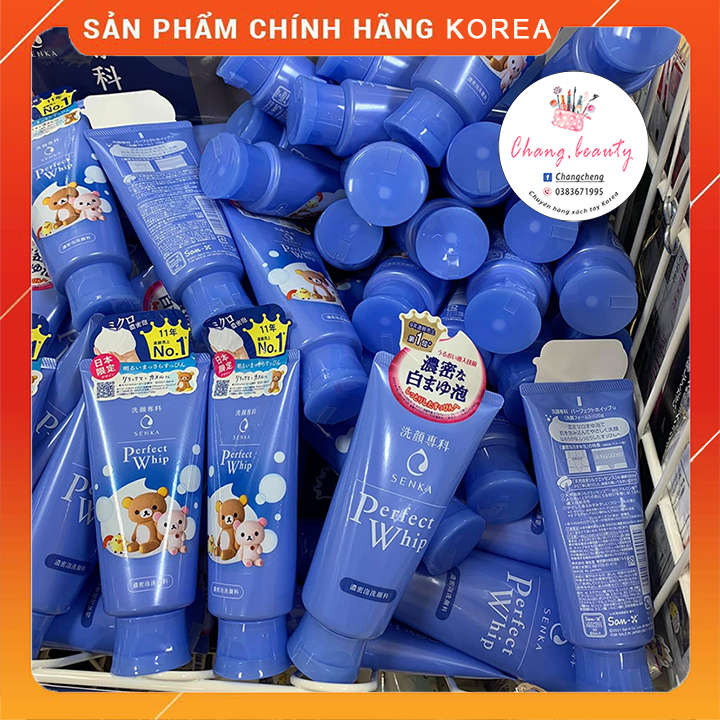 [Hàng Chính Hãng] Sữa Rửa Mặt Senka Perfect Whip Xanh