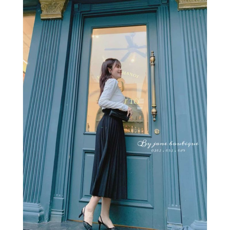 [Oanh BStore] Chân váy xếp ly dáng dài có kèm đai