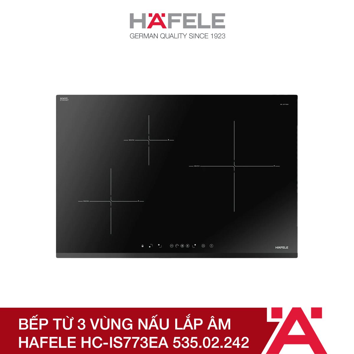 Bếp từ 3 vùng nấu lắp âm Hafele HC-IS773EA (535.02.242)