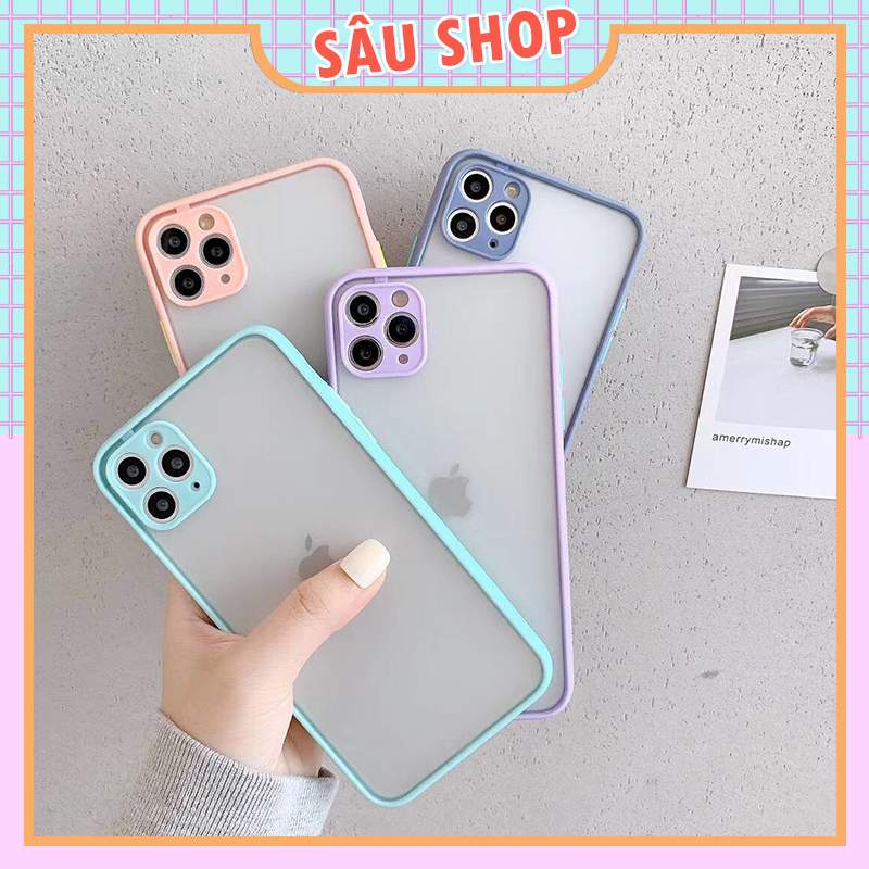 Ốp Lưng Iphone Mặt Nhám Nhiều Màu Bảo Vệ Camera (Basic Camera) 6/6plus/6s/6splus/7/7plus/8/8plus/x/xs/11/12/pro/max/plus/promax Sâu Shop