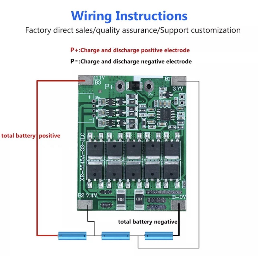 Mạch 3S 30A XR Bảo Vệ Pin Li-ion. BN.