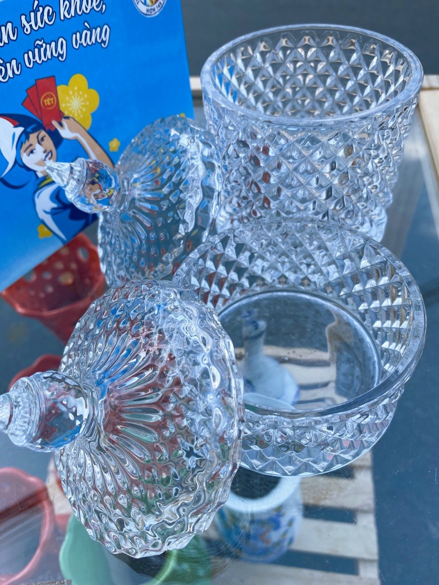 Set 2 thố mứt thủy tinh - thố thủy tinh