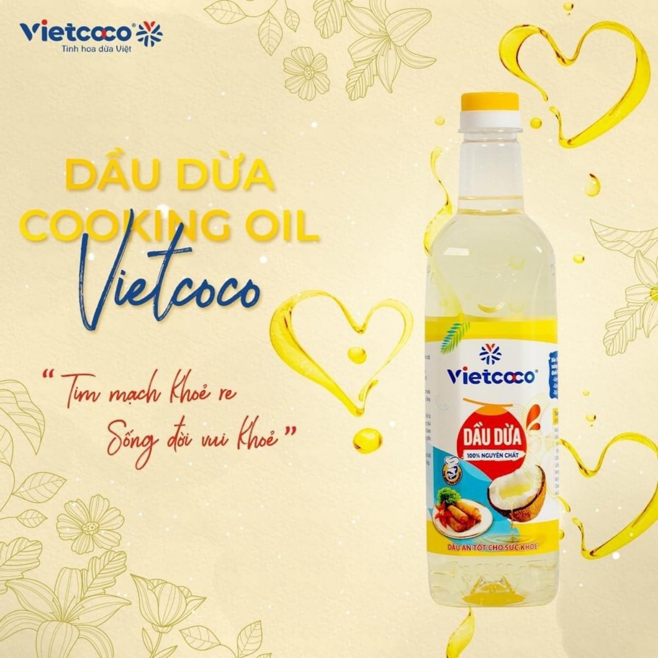 Dầu dừa tinh luyện Vietcoco 1 Lít