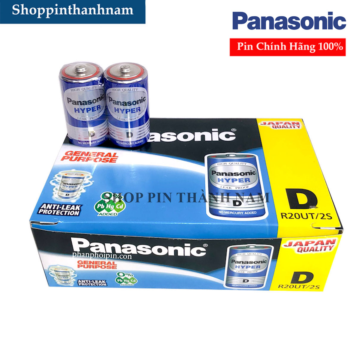 Pin Đại Panasonic hyper R20UT Vỉ 2 VIên Màu Xanh Chính Hãng Dung Lượng Cao