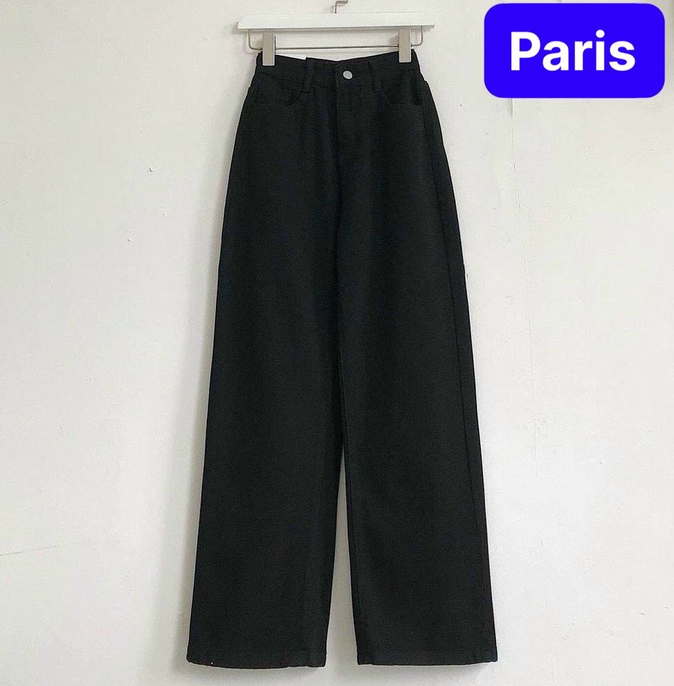 QUẦN BAGGY JEAN NỮ CHẤT BÒ ĐEN ỐNG RỘNG SUÔNG LƯNG CAO NÂNG MÔNG NHẬT BẢN OSAKA SIÊU SANG CHẢNH D-069 CAO CẤP - PARIS FASHION