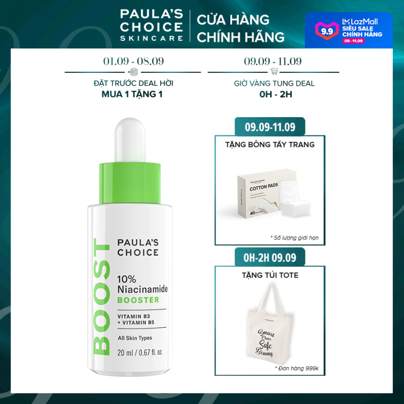 Tinh chất se khít lỗ chân lông và làm sáng da chứa Paula’s Choice 10% Niacinamide Booster-7980 giá rẻ