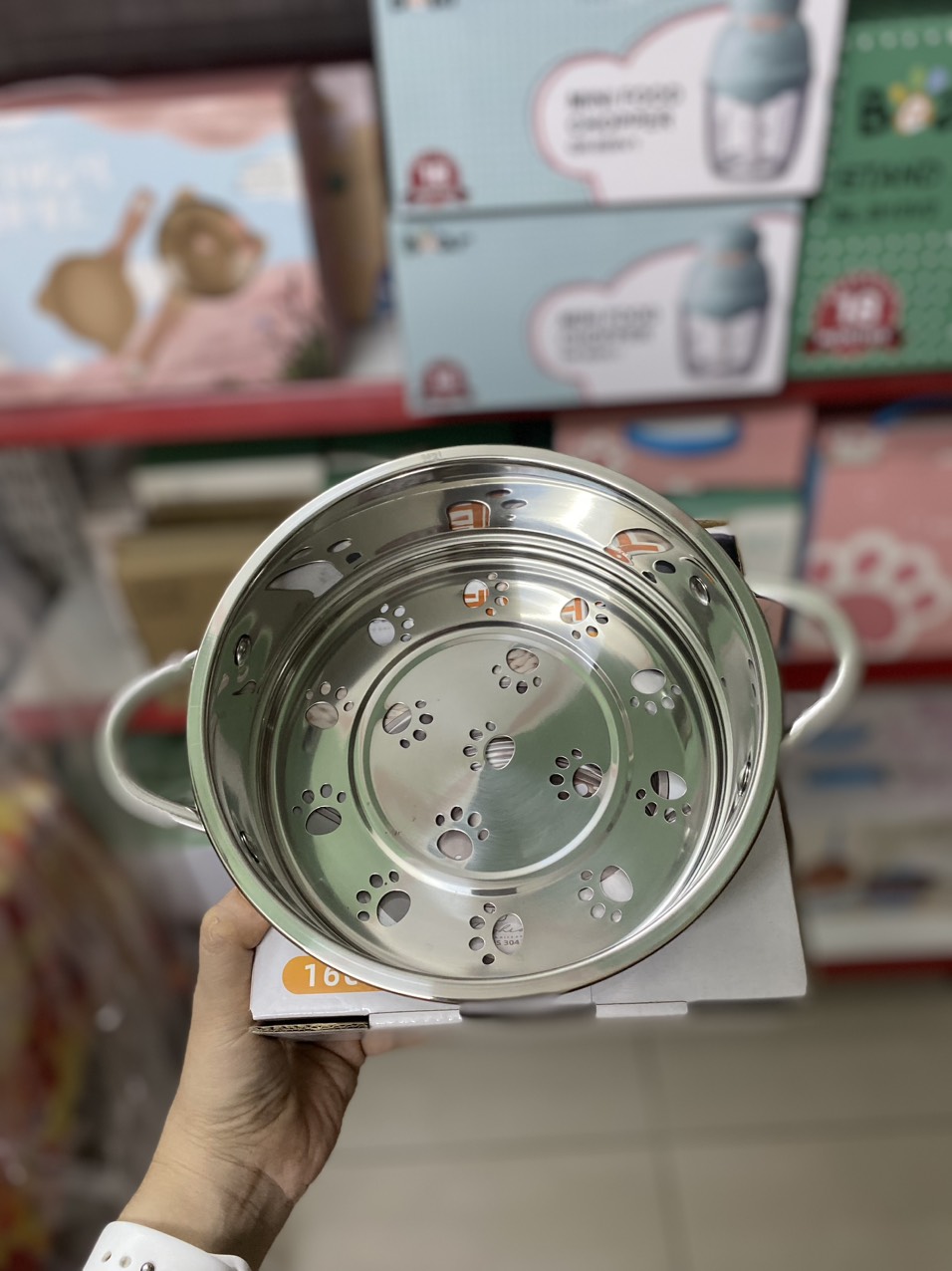Xửng hấp đồ ăn cho bé inox 304 size 16cm