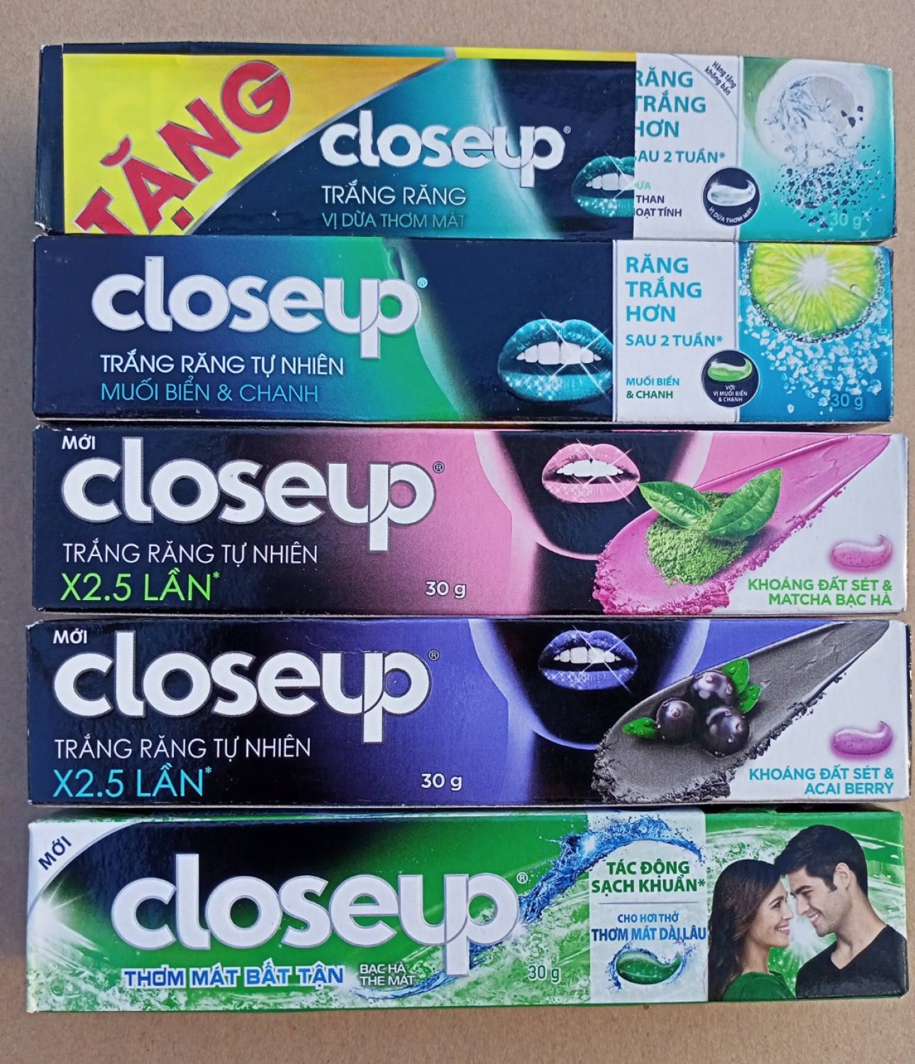 5 tuýp Kem đánh răng closeup 30g