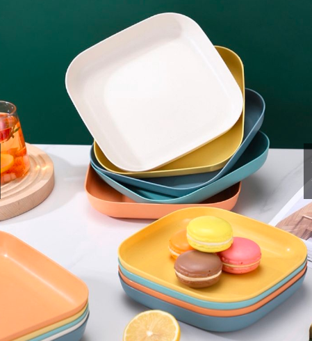 Dĩa vuông nhựa lúa mạch 18cm, 20 cm ,22 cm