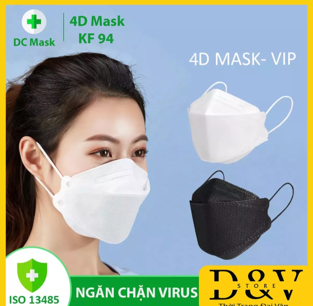 Khẩu Trang 4D MASK KF94 Công Nghệ Dập Hàng Quốc, Thiết Kế Thời Trang, Kháng Khuẩn