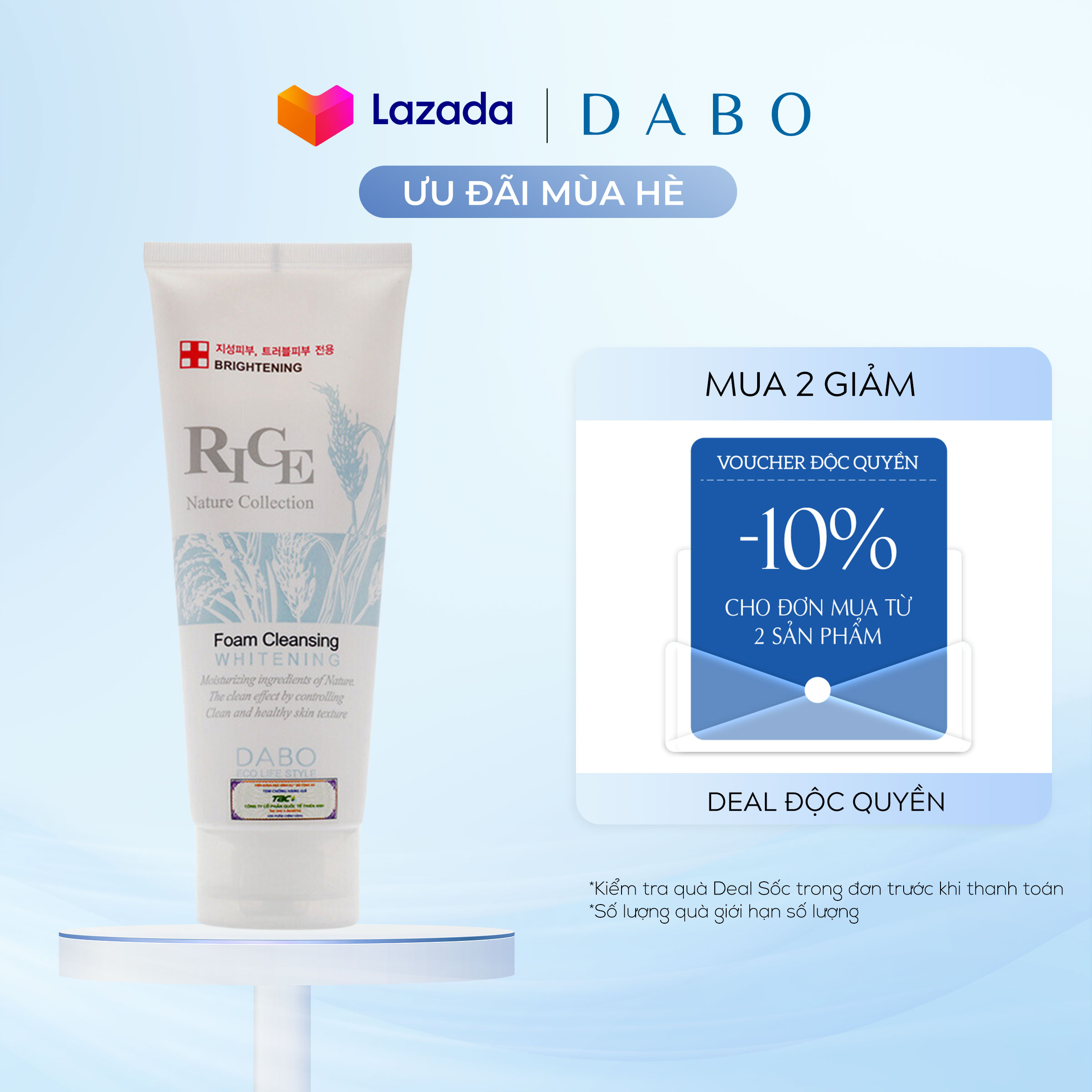 Sữa rửa mặt gạo Dabo Rice Foam Cleansing 150ml