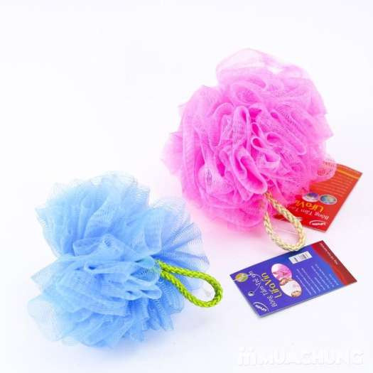 Combo 3 bông tắm - bông tắm cao cấp màu sắc đa dạng xinh xắn, bông tắm tròn
