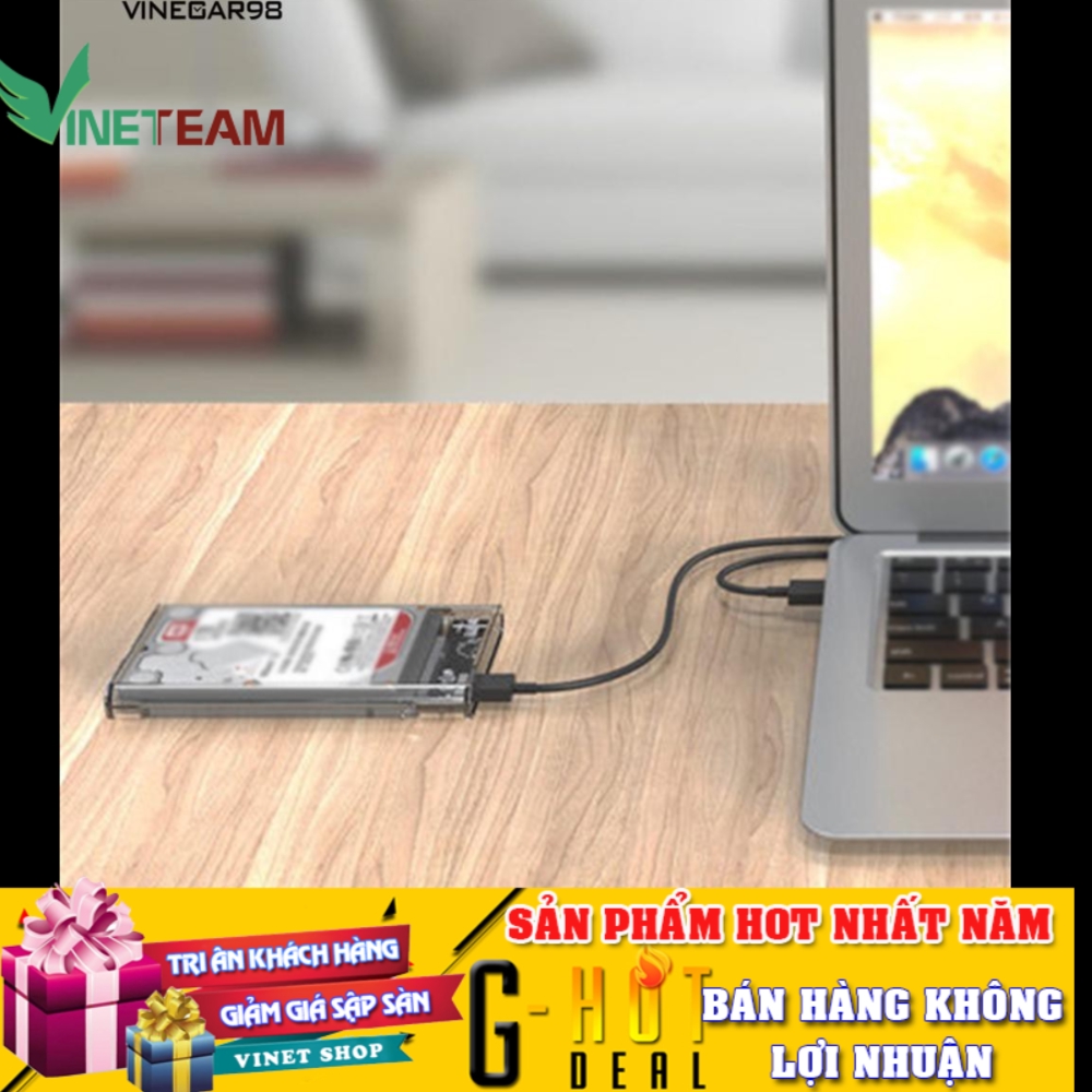 Hộp đựng ổ cứng di động hdd trong suốt 2.5 inch usb 3.0 sang sata 3.0 -dc3297