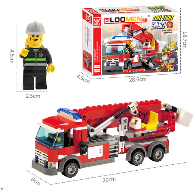 Bộ Lego Xếp Hình Xe Cứu Hỏa ( 244 Chi Tiết)