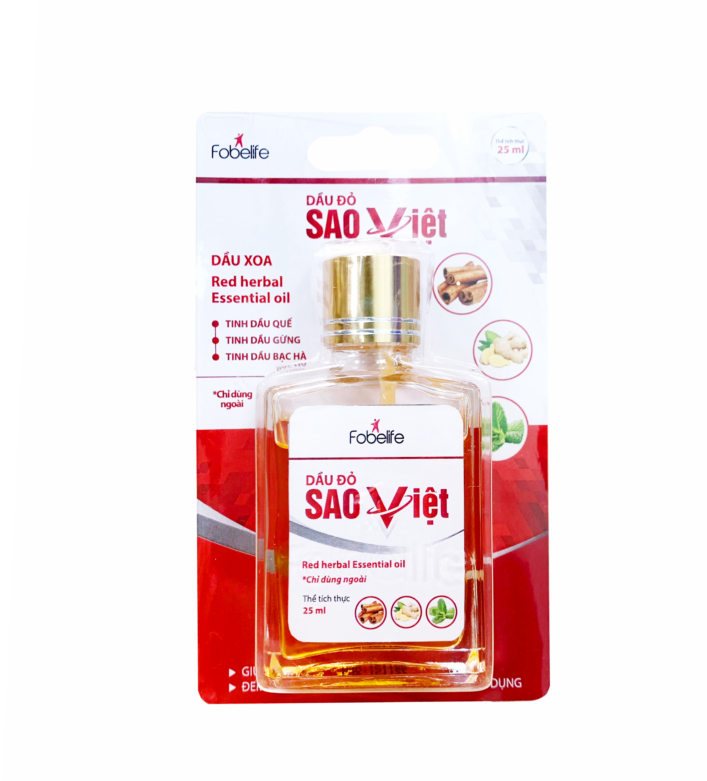 Dầu Đỏ Sao Việt FobeLife Giúp Làm Ấm Cơ Thể Giảm Nnức Mỏi Cảm Lạnh