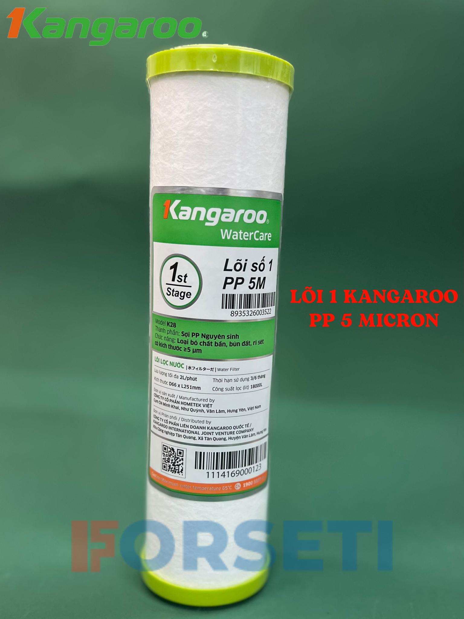 Combo 2 bộ lọc thô 123 cho máy lọ nước Kangaroo