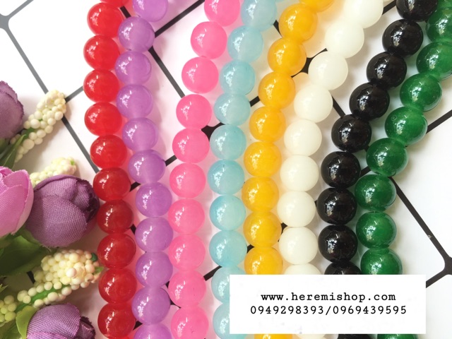 [Lấy mã giảm thêm 30%] Hạt thuỷ tinh 10mm (túi 10 hạt)
