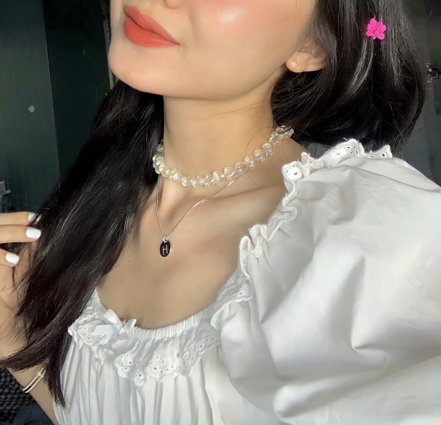 [HCM]Dây chuyền basic mặt chữ N01 Choker Club
