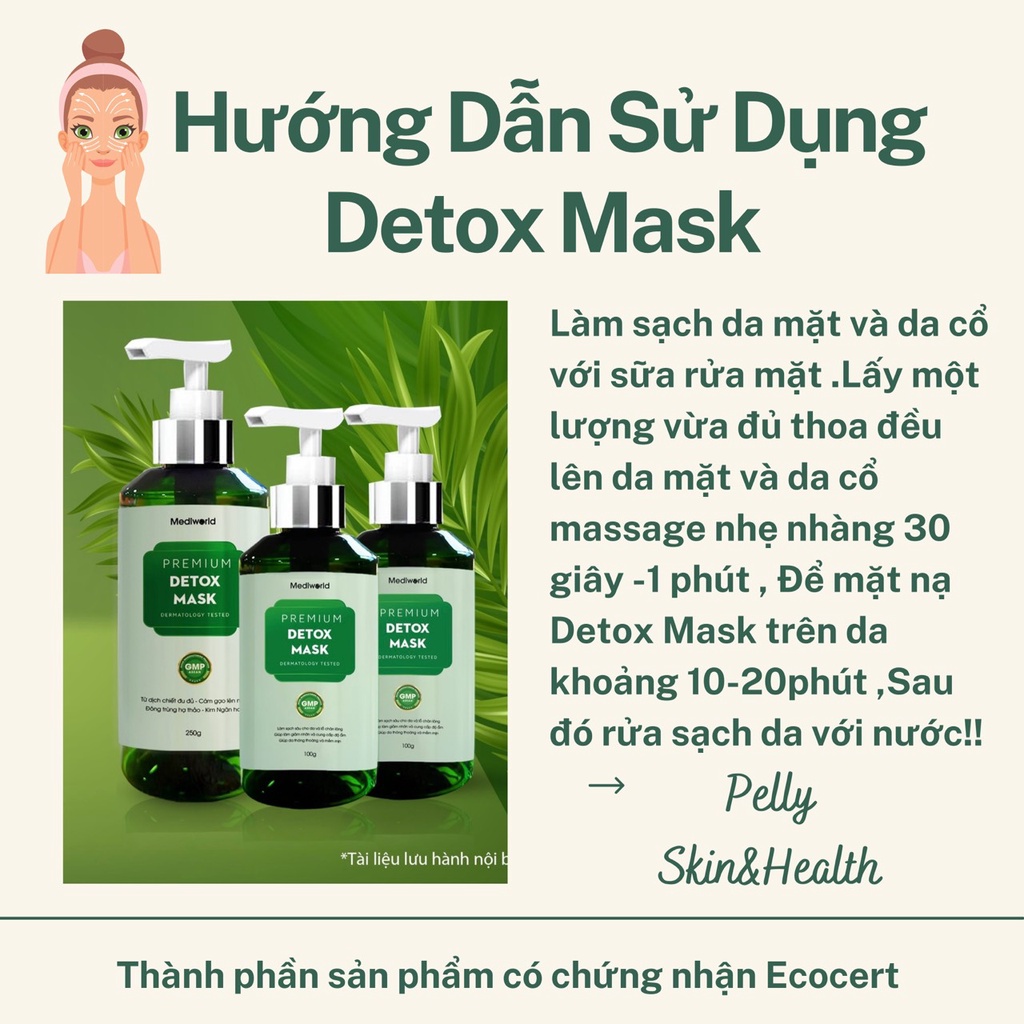 Mặt Nạ Thải Độc Premium Detox Mask 250g Mediworld (Mẫu Mới)