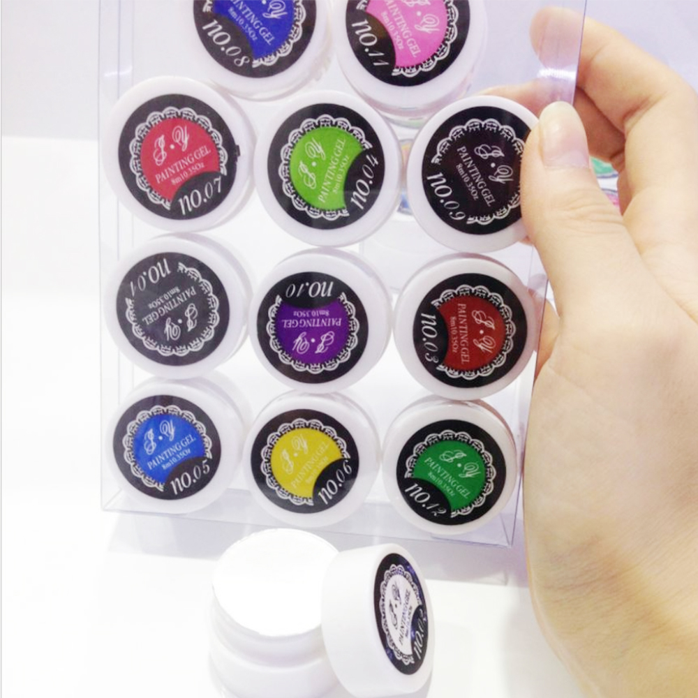 Set 12 Màu Vẽ Nail PY Gel Đặc