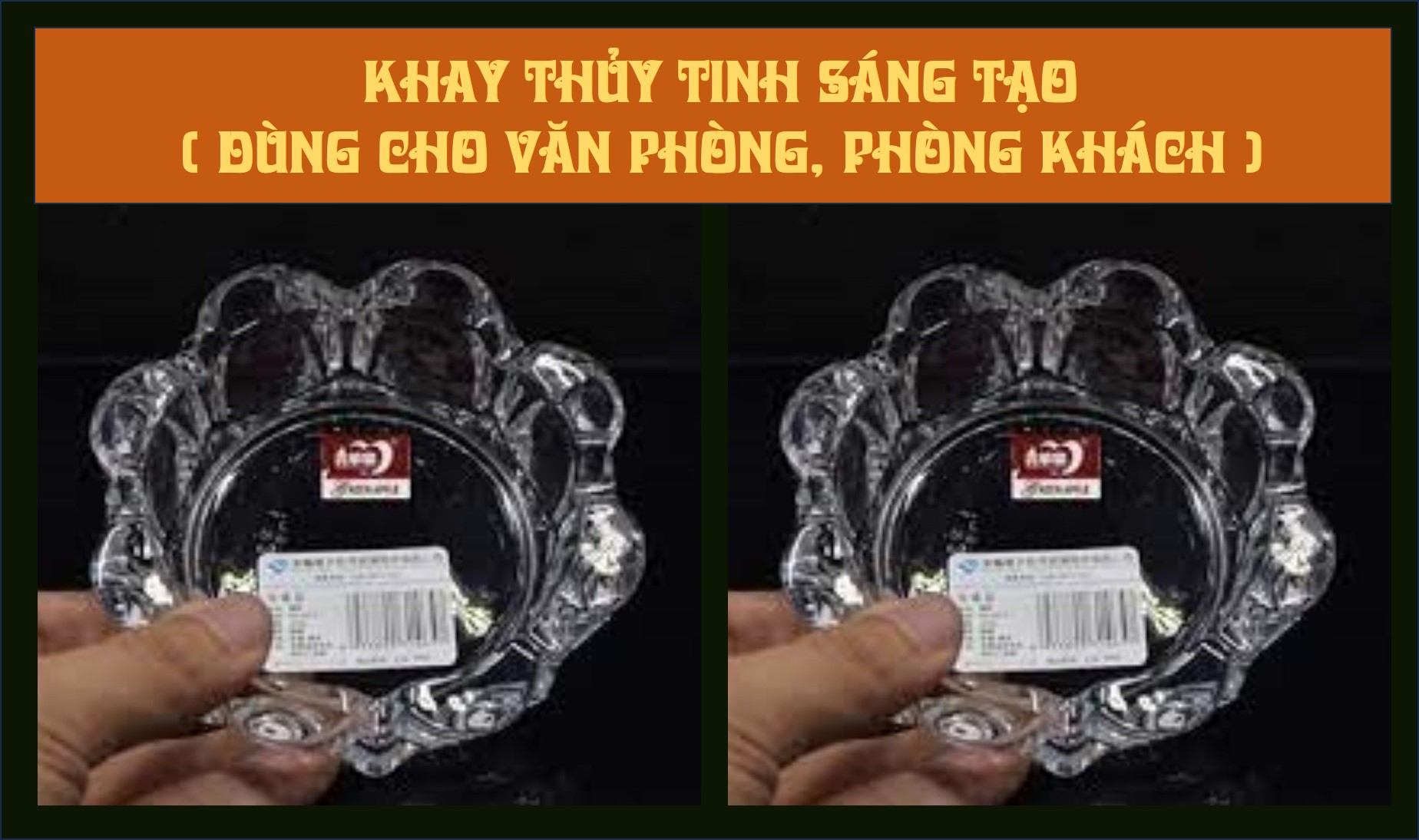 Khay thủy tinh sáng tạo ( Dùng cho văn phòng , phòng khách)