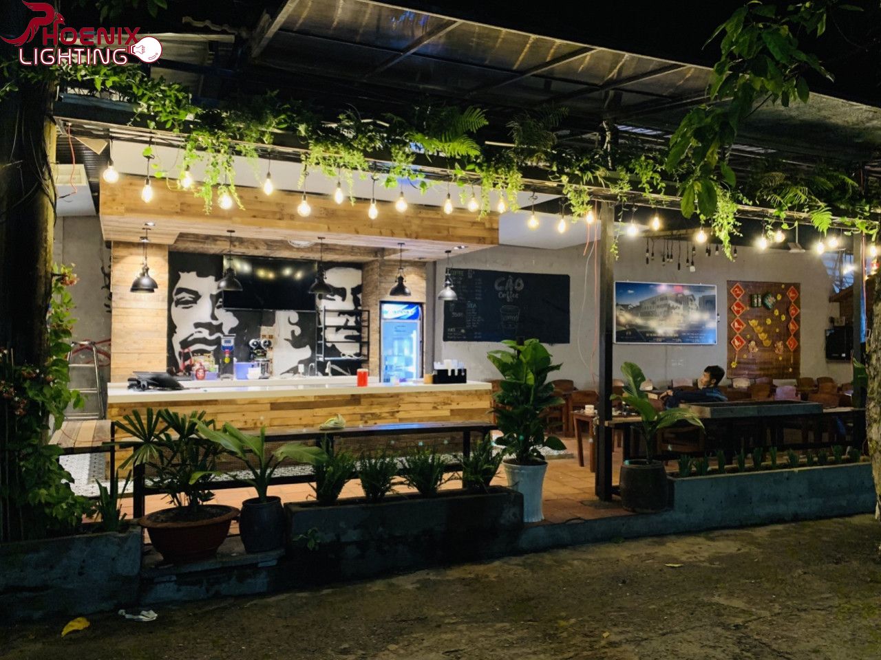 Dây đèn kín nước thả ngoài trời 10 mét 20 đui - E27