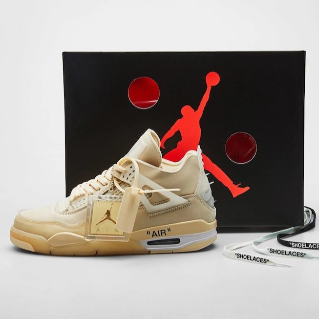 Giày J0rdan 4 Retro Off-White Sail ( JD4 trắng kem)