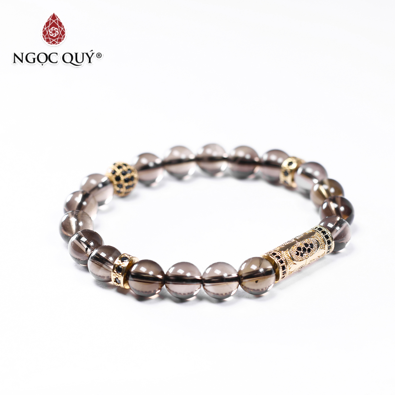 [HCM]Vòng tay đá thạch anh khói mệnh thổkim - Ngọc Quý Gemstones