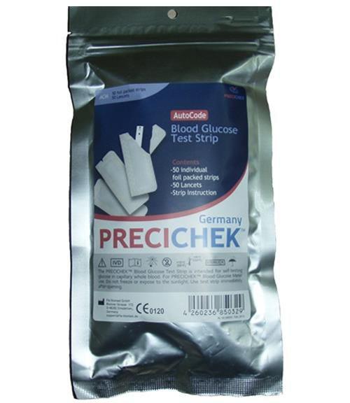[HCM]COMBO Que đo đường huyết Precichek (50 que +50 Kim lấy máu)
