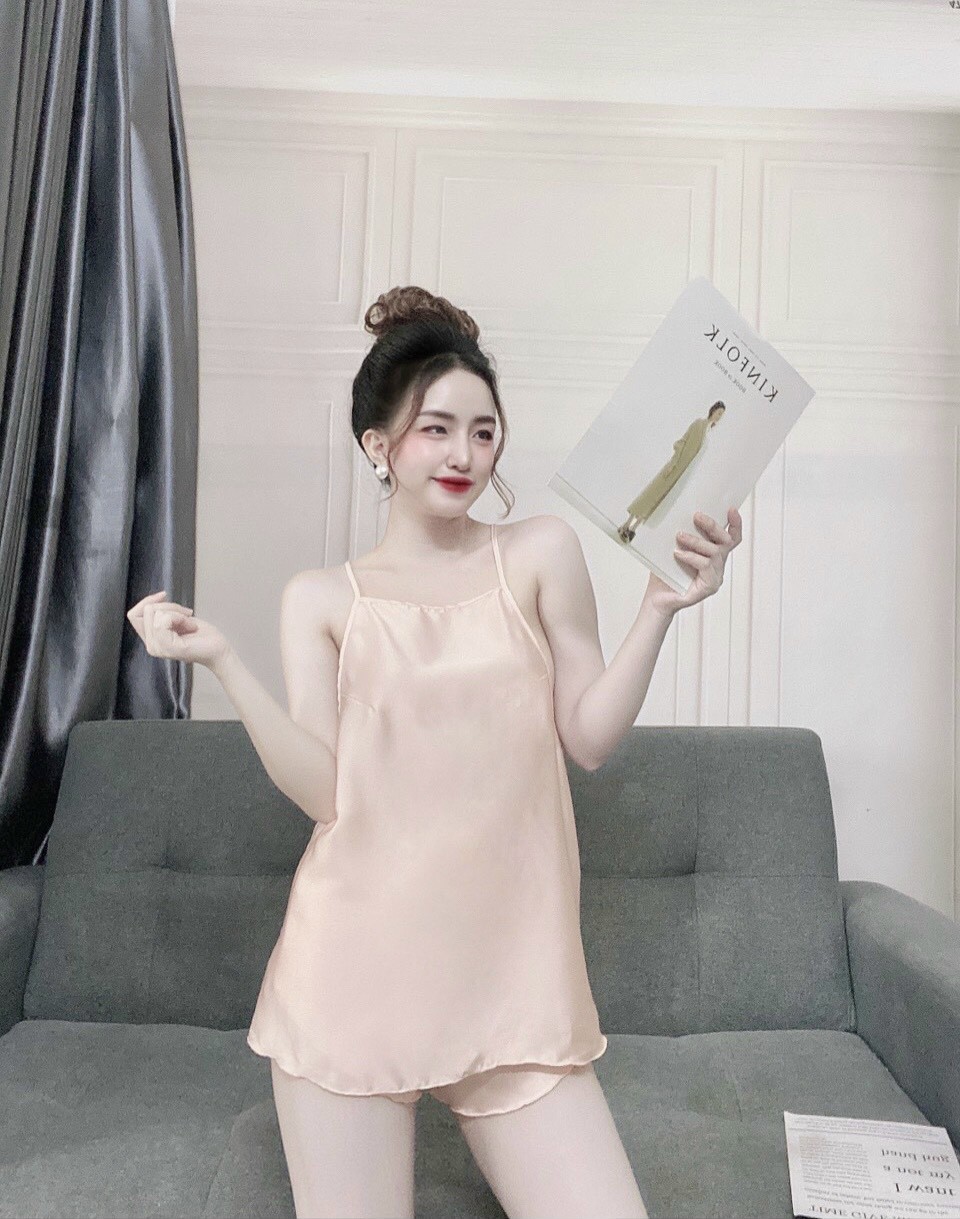 ĐỒ NGỦ NỮ SEXY HAI DÂY LỤA SATIN SIÊU MÁT