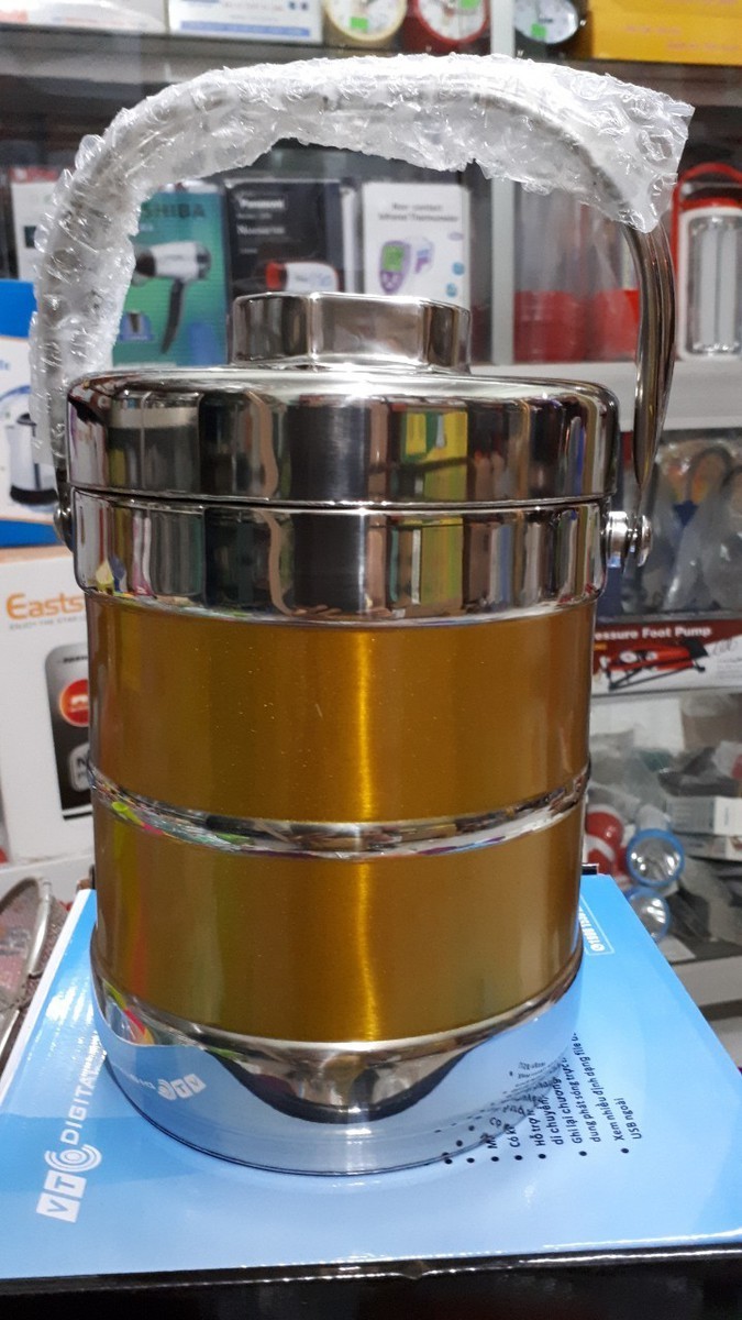 Cặp lồng 3 tầng ruột inox 1.4L - Cặp lồng cơm - Hộp cơm ăn trưa 3 tầng - Cặp lồng inox 3 tầng