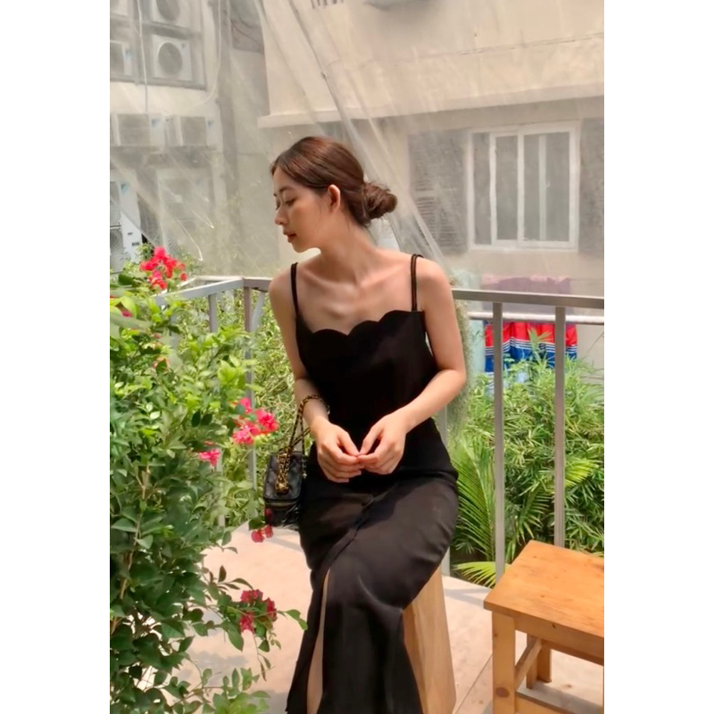 LILLIE | Set váy 2 dây đen mùa hè