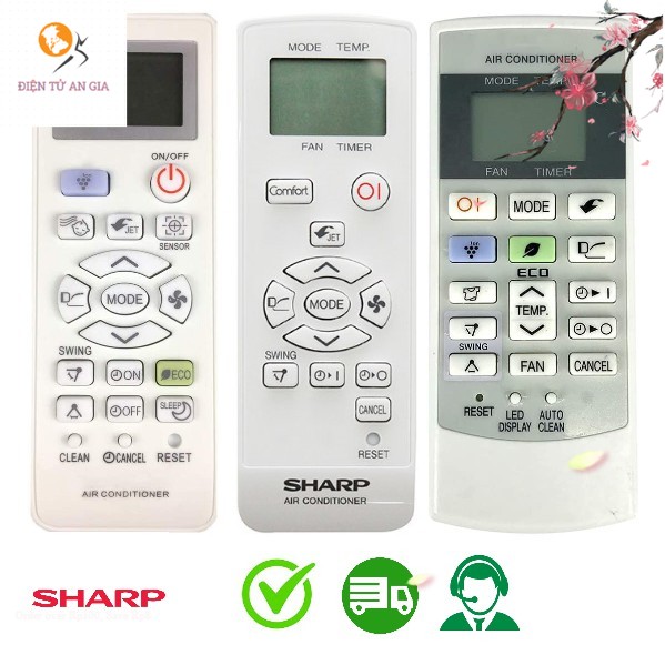 Điều khiển máy lạnh SHARP / Remote điều hòa SHARP j-tech inverter [Giao hàng toàn quốc BH 12 tháng]