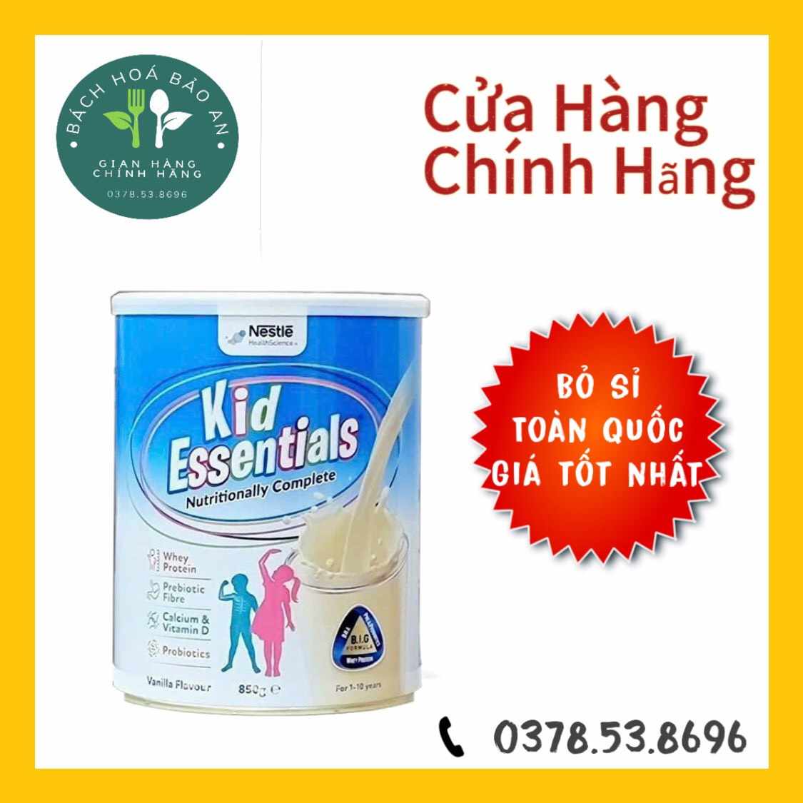 Sữa kid essentials úc 850gr