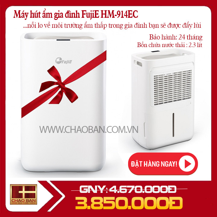 [HCM]MÁY HÚT ẨM DÂN DỤNG FUJIE HM-914EC