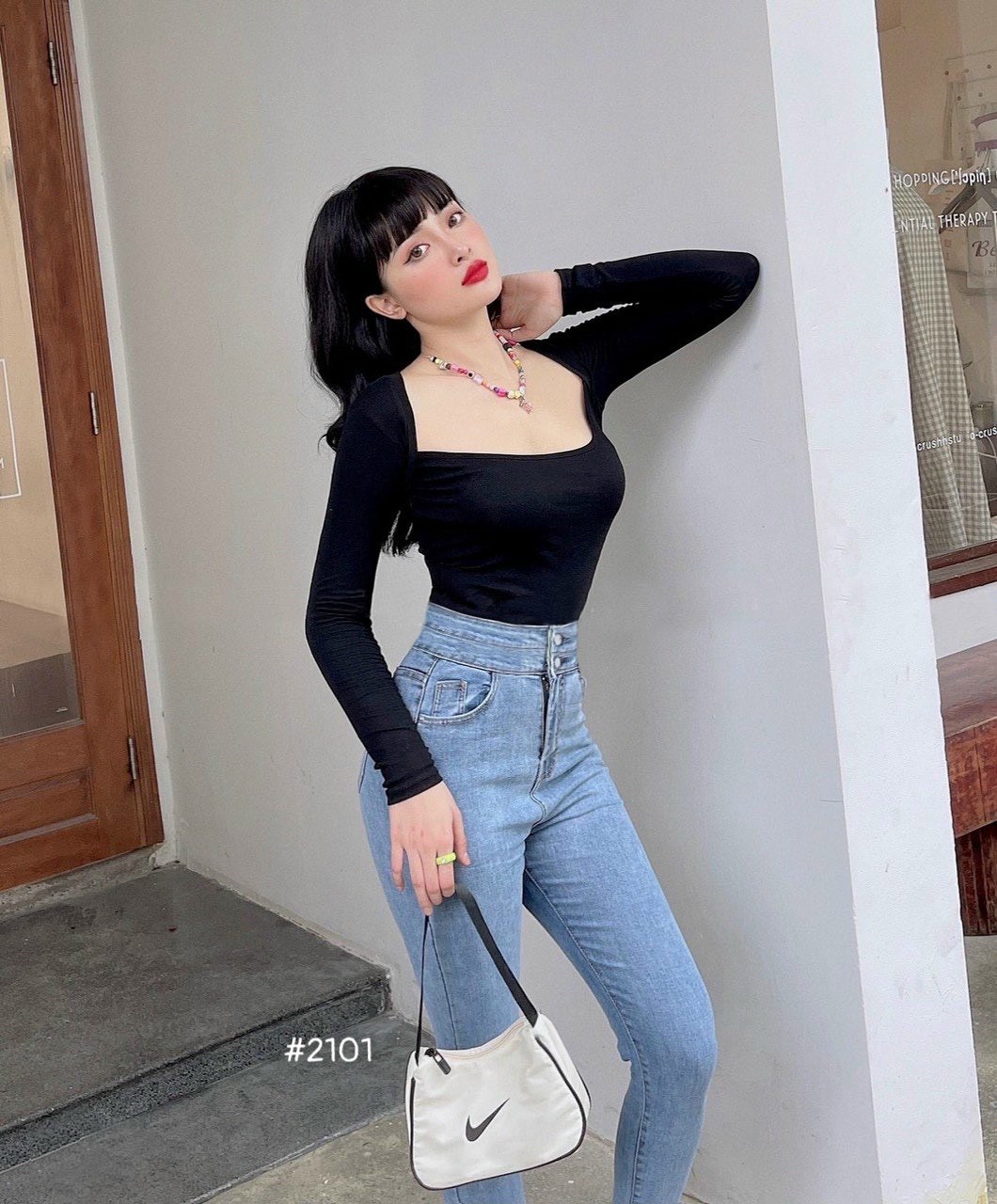 Quần Jean Nữ Ôm Rách Gối Đủ Size-JT