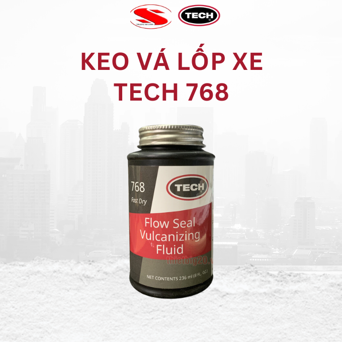 Keo vá nấm, vá rút, vá lụi xe hơi, xe máy Tech 768 (235ml)