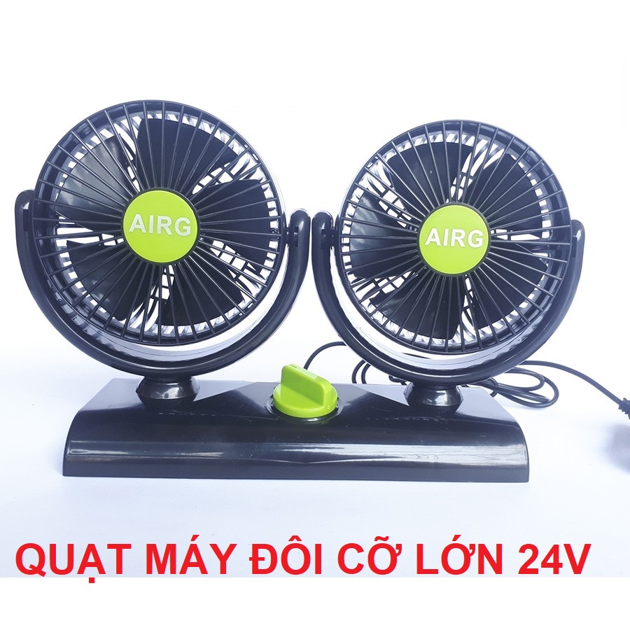 QUẠT MÁY ĐÔI 24V CỠ LỚN TRÊN Ô TÔ XE HƠI (LOẠI TỐT) - Quạt ô tô hãng AIRG, quạt làm mát không khí, quạt mini, quạt điều hòa, quạt điện, quạt thông gió